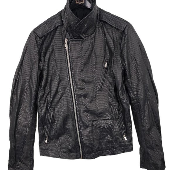 Rick Owens 2012 Water Python Snake Leather Biker Jacket - Picture 1 of 5